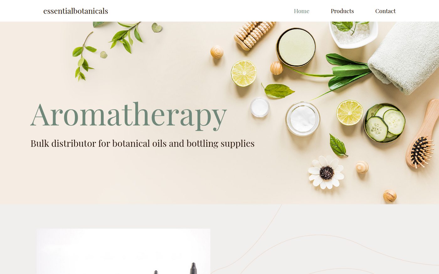 Essential Botanicals original homepage
